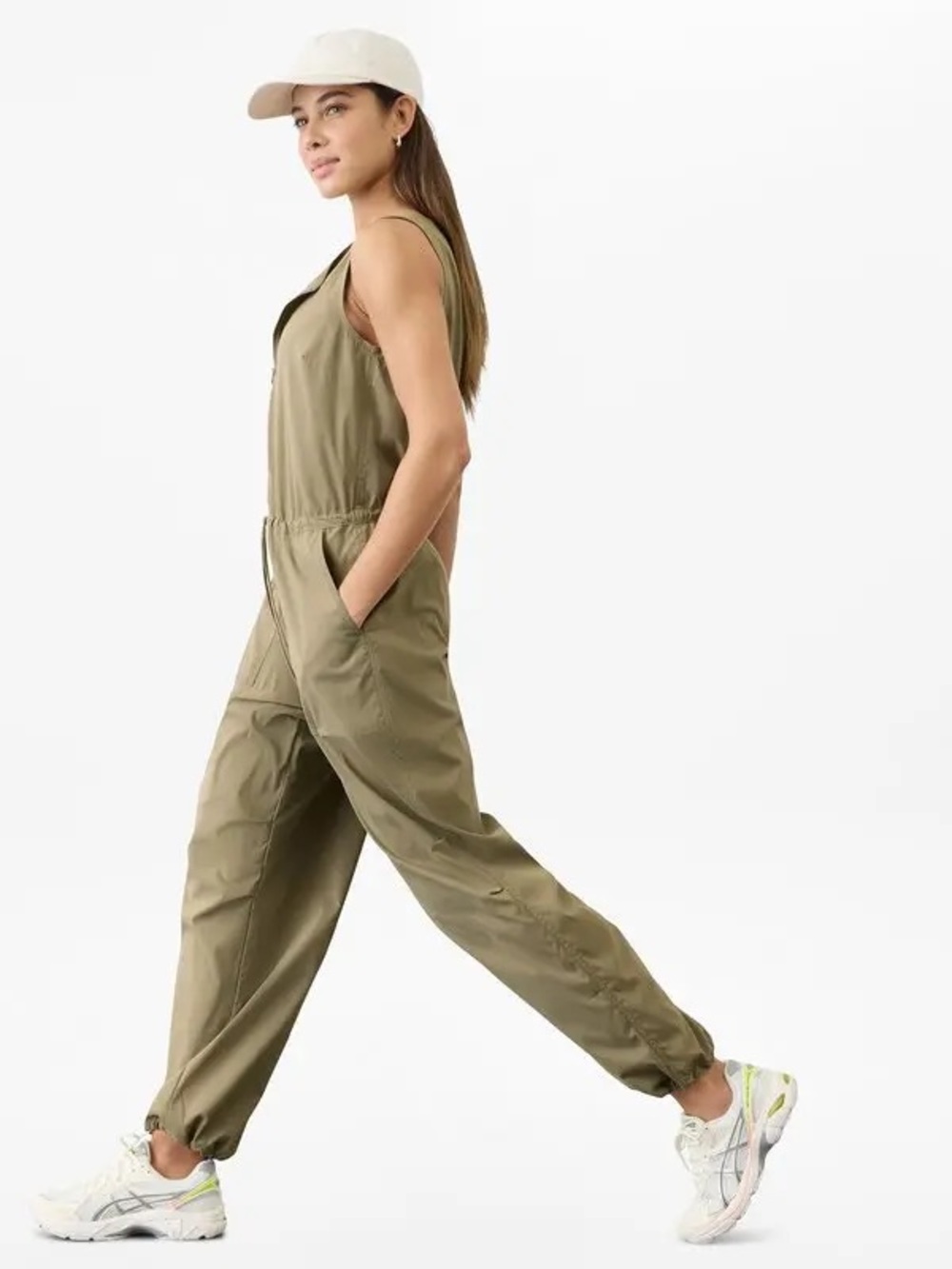 Athleta Flex Jumpsuit/Romper olive branch color Athleisure Travelwear